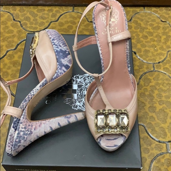 Multicolor snake skin sling back heels - Picture 3 of 4